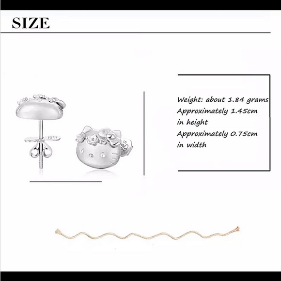 Hello Kitty Sterling Silver Stud Earrings - Picture 4 of 7
